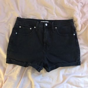 Black denim Madewell shorts, excellent condition